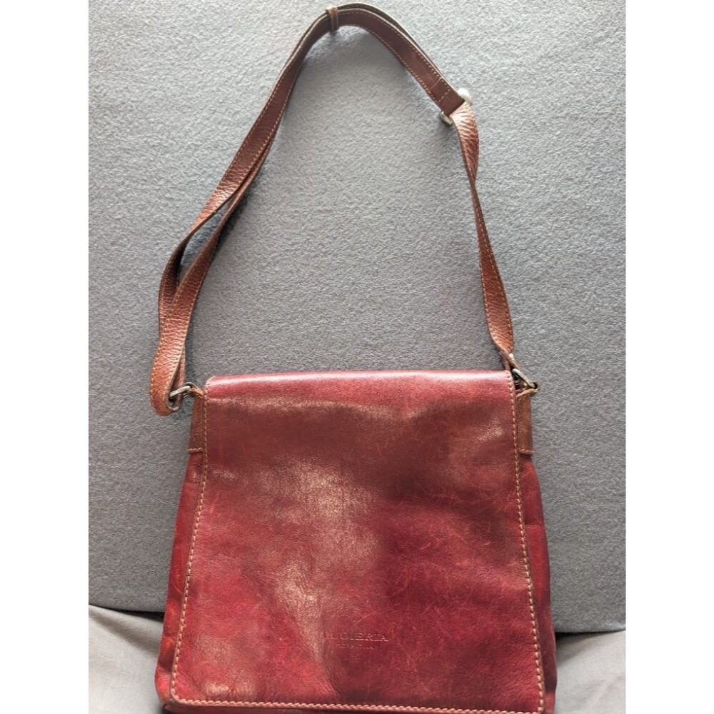 Cuoieria Fiorentina Women's Red Crossbody Leather Purse Bag Italy